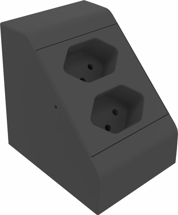 Double prise &eacute;lectrique dans armoire haute noir image number 0