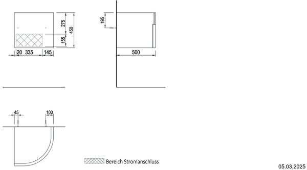 Schubladenelement Breite 50 cm Eiche earth Abstellfläche Holz / Front Vinyl earth image number 1