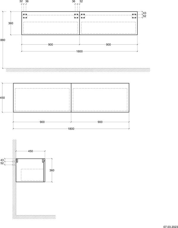 Armoire inférieure Falper Pure verde comodoro image number 1