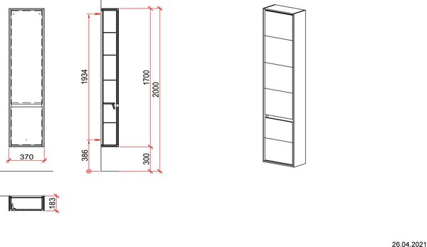 Hochschrank Alterna armonia / Korpus weiss hochglanz bergl&auml;rche braun image number 1