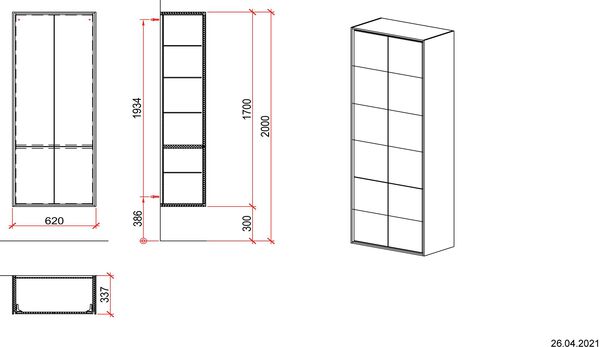 Doppel-Hochschrank Alterna armonia / Korpus weiss matt bergl&auml;rche image number 1
