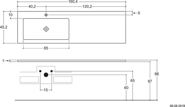 Plan pour lavabo Via Veneto noir image number 0