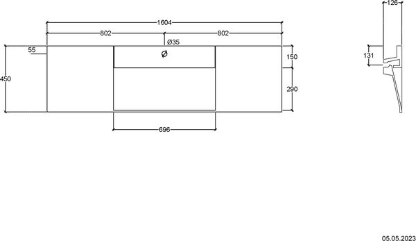Plan pour lavabo Arc blanc image number 0