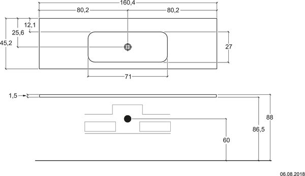 Waschtischplatte Flat weiss image number 0