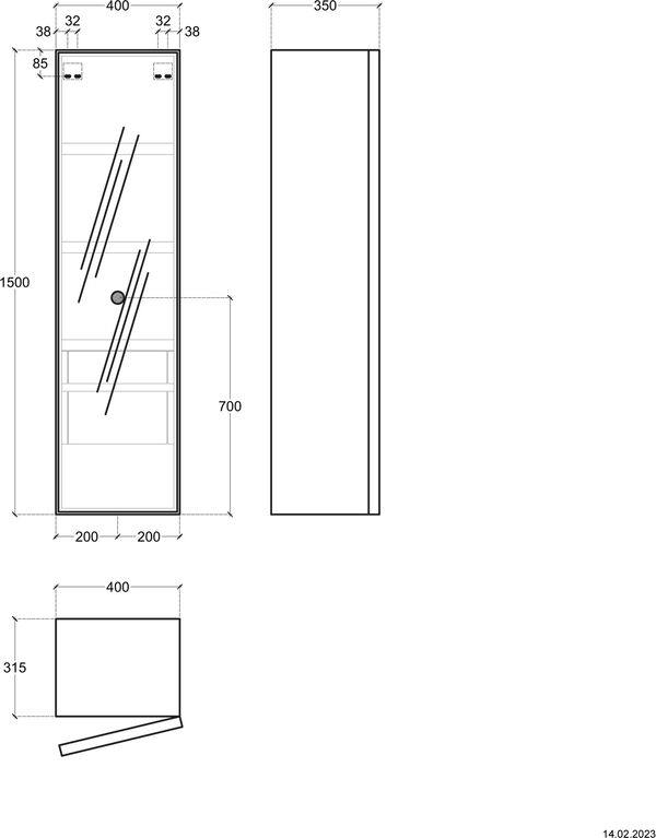 Hochschrank Butler exclusive grey image number 1
