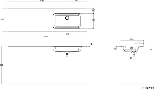 Plateau de lavabo piani astone image number 1