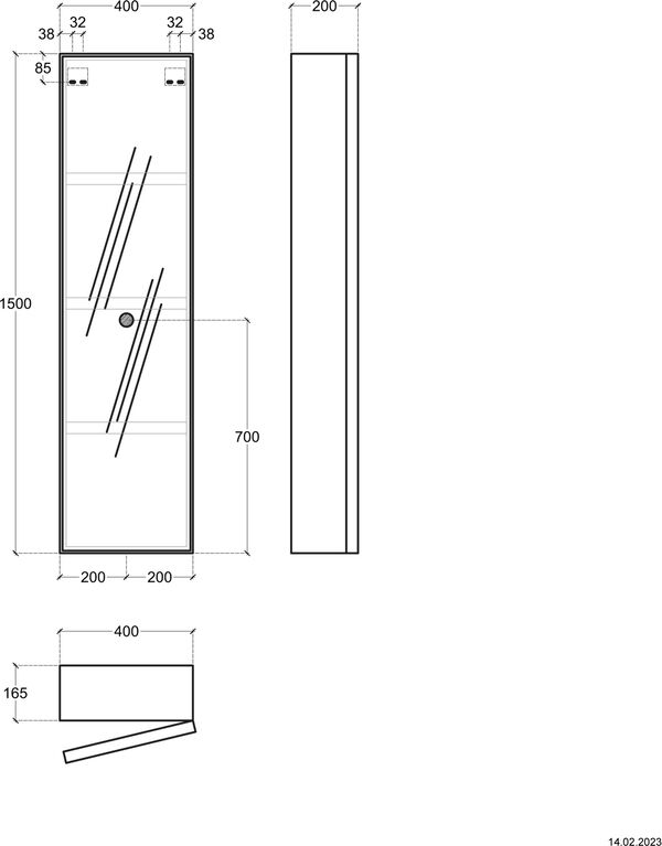 Hochschrank Butler grigio londra image number 1