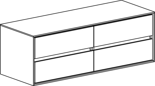 Möbelunterbau 140,5 cm / Korpus weiss hochglanz dark taupe image number 0