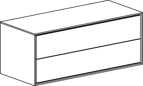 Möbelunterbau 120,5 cm / Korpus weiss hochglanz berglärche braun image number 0