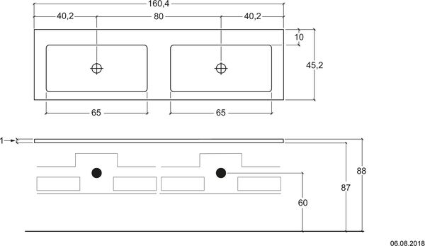 Plan pour lavabo Via Veneto graphite image number 0