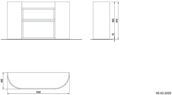 Meuble de dressing Chêne creme Surfaces de rangement Placage en bois massif image number 1