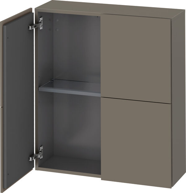 Seitenschrank L-Cube, Lackiert, Breite 70 cm, Höhe 80 cm, Tiefe 24,3 cm, 2 Türen, Griffleisten, 1 image number 0