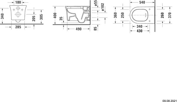Wand-Klosett Duravit White Tulip rimless Weiss image number 1