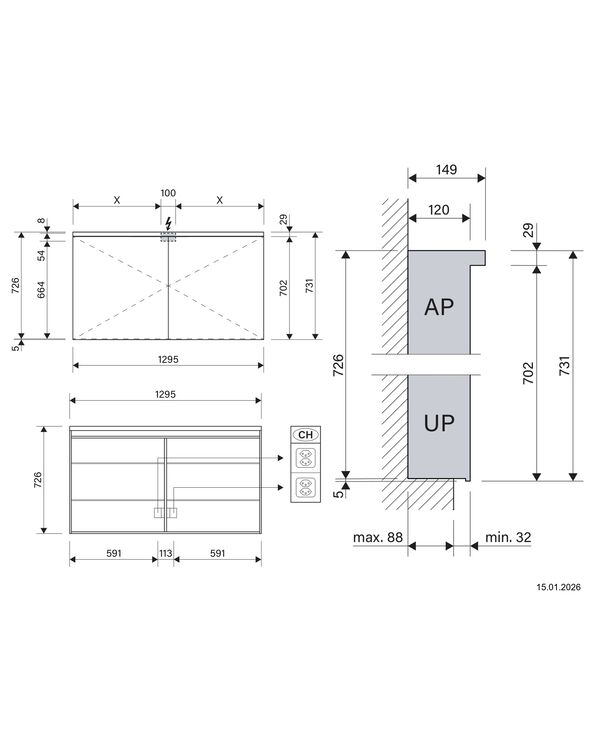 Spiegelschrank Alterna karat LED plus Weiss image number 2