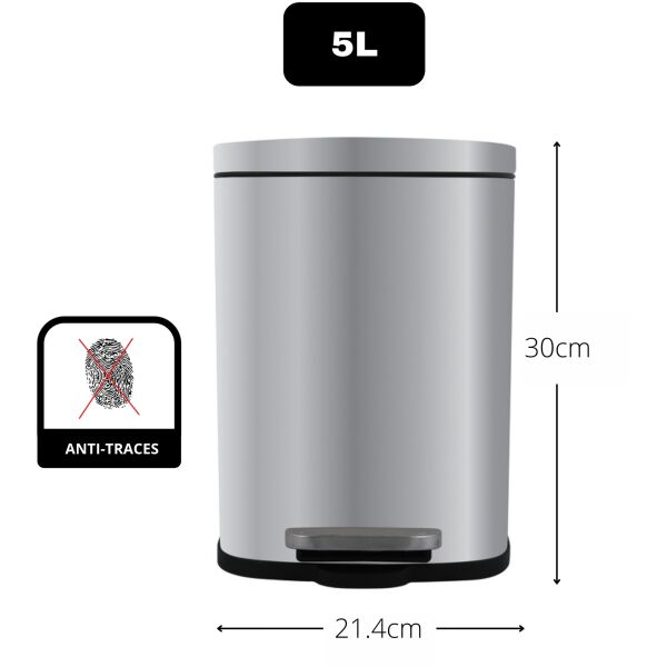 Poubelle &agrave; p&eacute;dale Spirella Akira Brushed brass image number 2