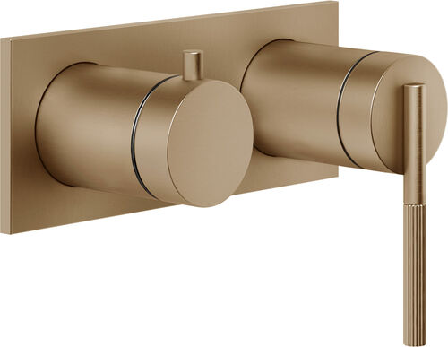 Miscelatore bagno / doccia-set di montaggio finale Gessi Ingranaggio warm Steel brushed