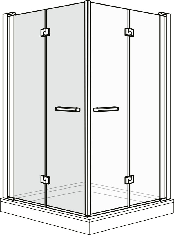 Drehfalttür Duscholux Optima 6 schwarz matt Echtglas klar image number 0