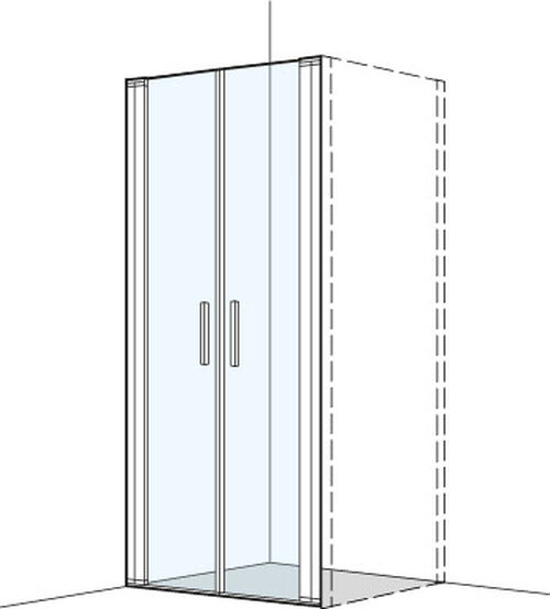 Porta a pendolo Koralle S400 Plus Nero opaco Vetro trasparente Plus