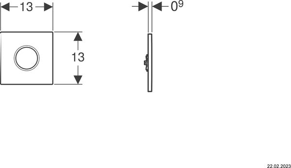 Urinoirsteuerung Geberit HyTronic IR Typ01 round mattverchromt image number 1