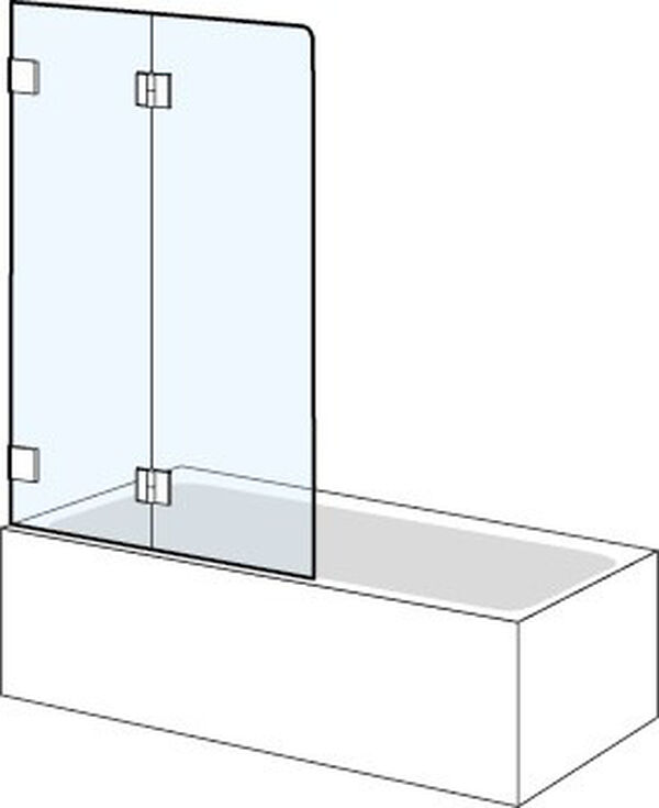 Trennwand Koralle Rubin Verchromt Echtglas klar Duschguard image number 0