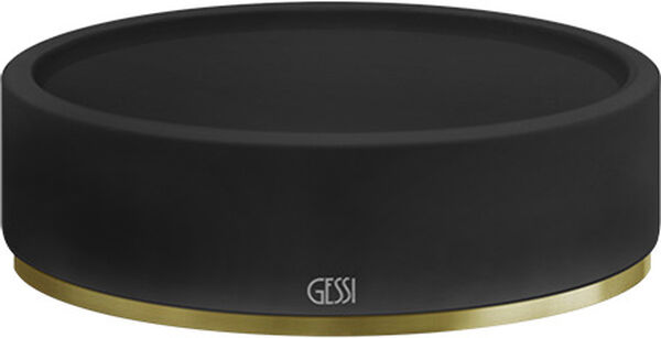 Portasapone Gessi 316, bacinella in corian satinato nero, modello d'appoggio image number 0