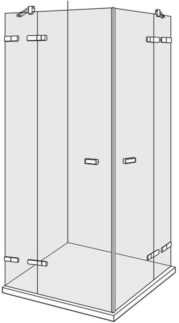 Porte battante Duscholux Viva Noir mat Verre clair CareTec Pro image number 0