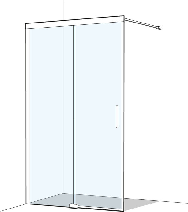 Gleitt&uuml;re Koralle S500 Plus Silberfarbig Echtglas klar Duschguard image number 0