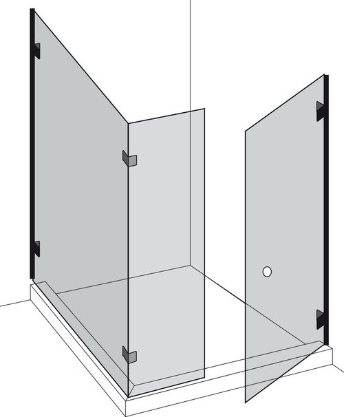 Cabine d'angle Renner Atelier TSS 90 Manufaktur chromé Verre clair
