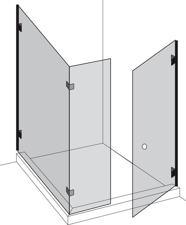 Cabine d'angle Renner Atelier TSS 90 Manufaktur chromé Verre clair image number 0