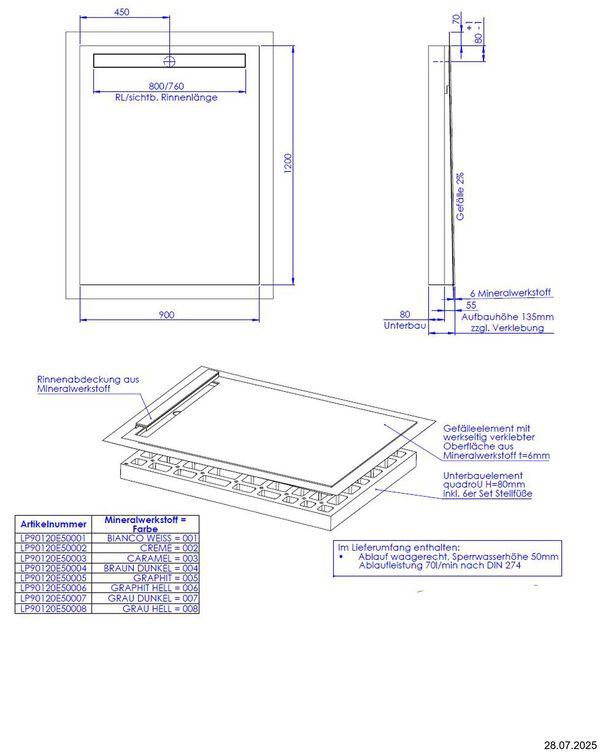 &Eacute;l&eacute;ment de douche Schedel LinePlus Pure image number 1