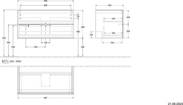 Meuble sous-lavabo Villeroy & Boch Antao Blanc mat image number 1