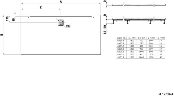 Duschenwanne Laufen Pro Superflach betongrau matt image number 1