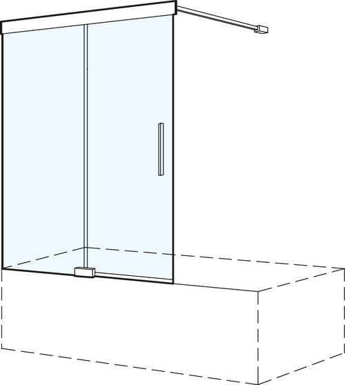 Gleittüre Koralle S606 Plus silver polish Echtglas klar Duschguard