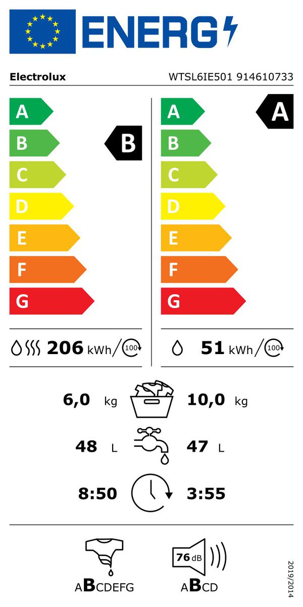 Waschtrockner Electrolux WT SL6I E 501 Weiss image number 1