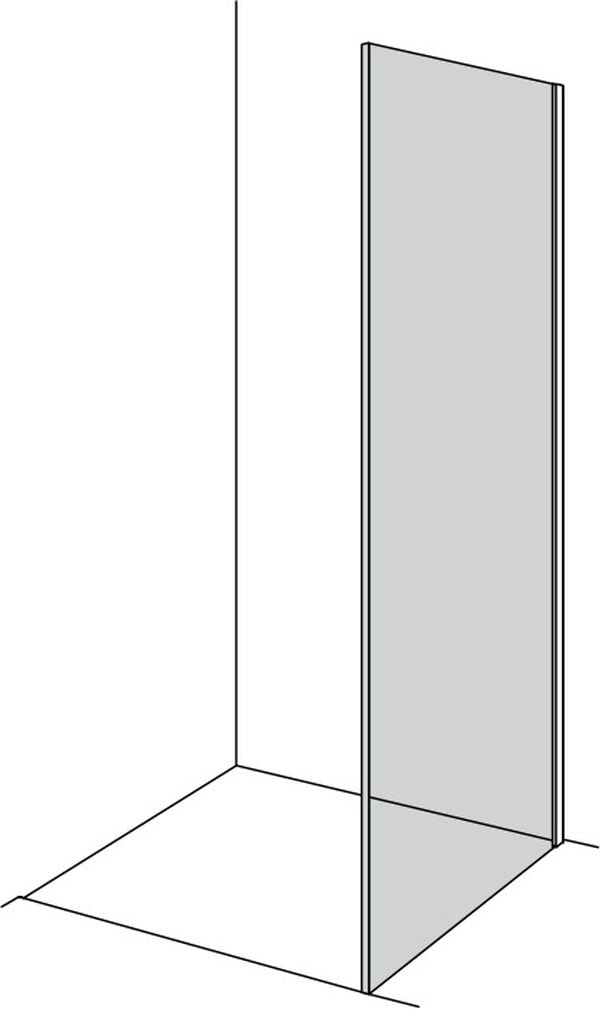 Freistehende Seitenwand Duscholux Air 2, Breite bis 150 cm, Band rechts, mit Aufputz-Wandprofil, image number 0