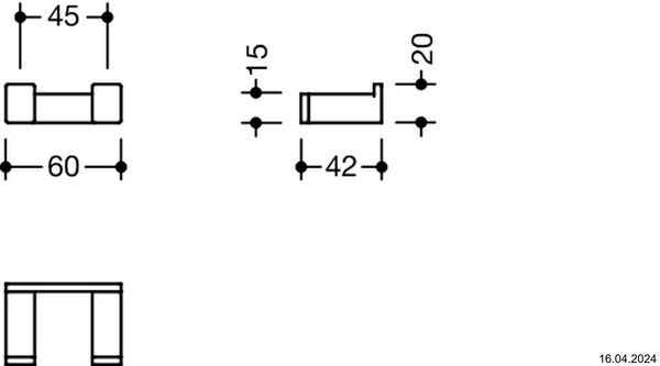 Crochet double Hewi 900Q Acier inoxydable mat image number 1