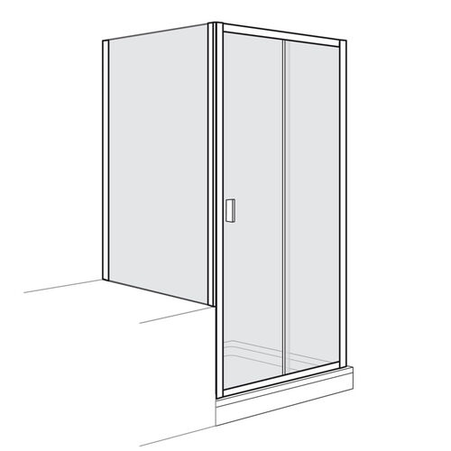 Porta scorrevole Duscholux Optima 400 argento eloxato Vetro trasparente