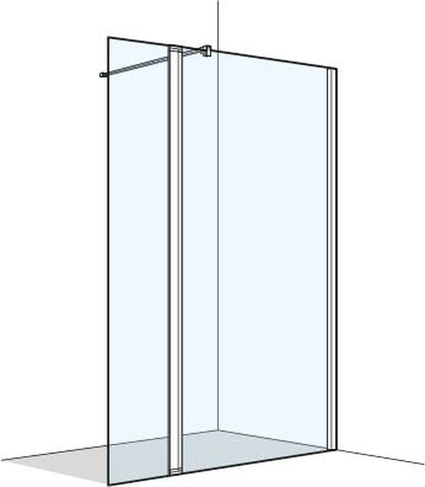Seitenwand Koralle S400 Plus freistehend, Breite 127,5 - 129 cm, Anschlag rechts, mit image number 0