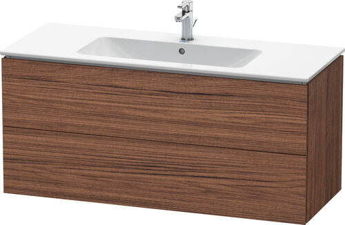 Meuble sous-lavabo L-Cube noyer foncé