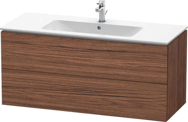 Meuble sous-lavabo L-Cube noyer foncé image number 0