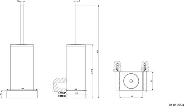 Porte-balai de WC Gessi Rettangolo Chrom&eacute; image number 1