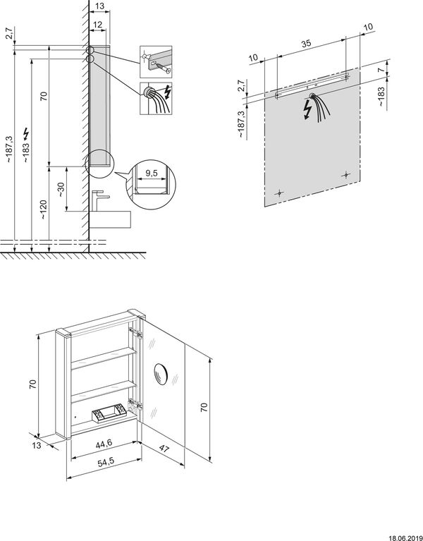 Spiegelschrank Alterna intensa LED side plus weiss image number 1