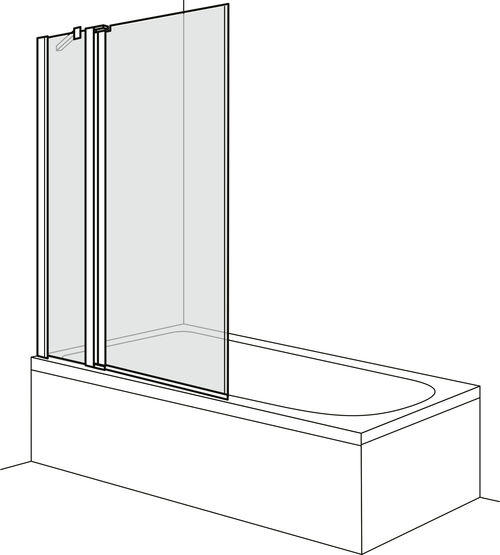 Porta girevole pieghevole Duscholux Optima 6 Nero opaco Vetro trasparente CareTec Pro