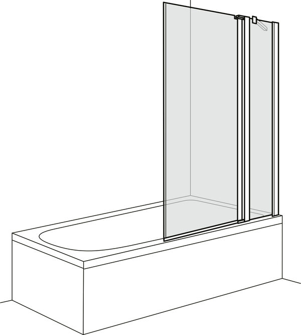 Falttrennwand Duscholux Optima 6 Silber hochglanzeloxiert Echtglas klar CareTec Pro image number 0