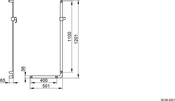Barre d'appui angle Keuco Elegance Chrom&eacute; image number 1