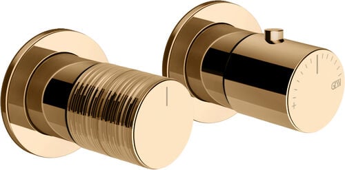 Miscelatore doccia-set di montaggio finale Gessi Habito Warm bronze PVD Trame