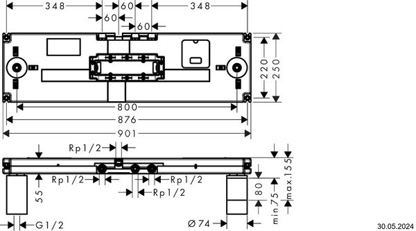 Einbaukörper Axor ShowerHeaven ½" image number 1