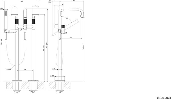 Batterie de bain Gessi Inciso Chrom&eacute; image number 1