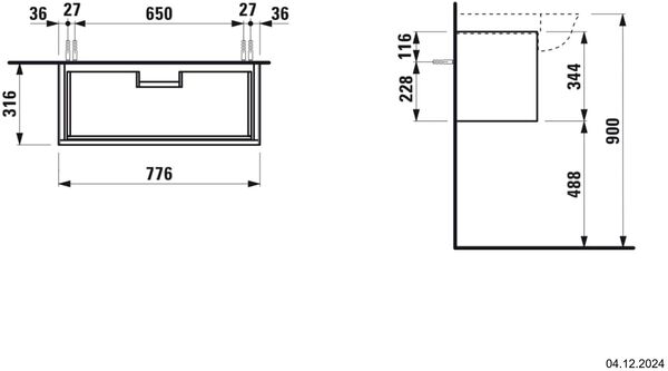 Waschtischm&ouml;bel Laufen New Classic Weiss hochglanz image number 1