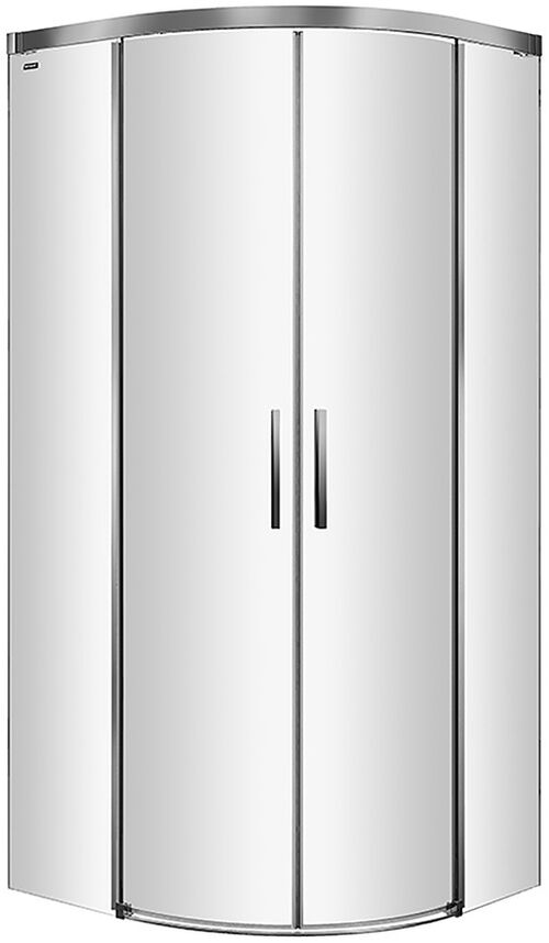 Cabina quarto tonda Duscholux Bella Vita 3 Plus Round Argento lucidissimo Vetro trasparente CareTec Pro